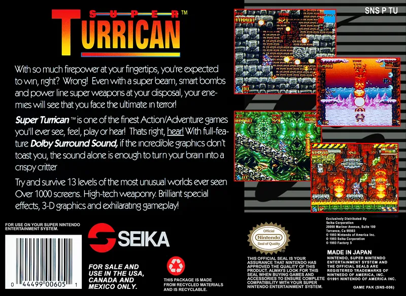 Super Turrican box back