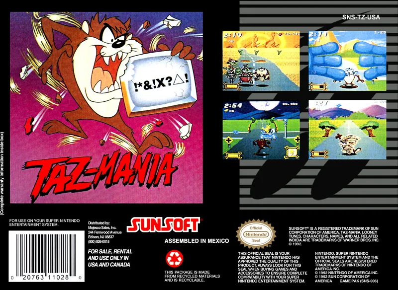 Taz-Mania box back