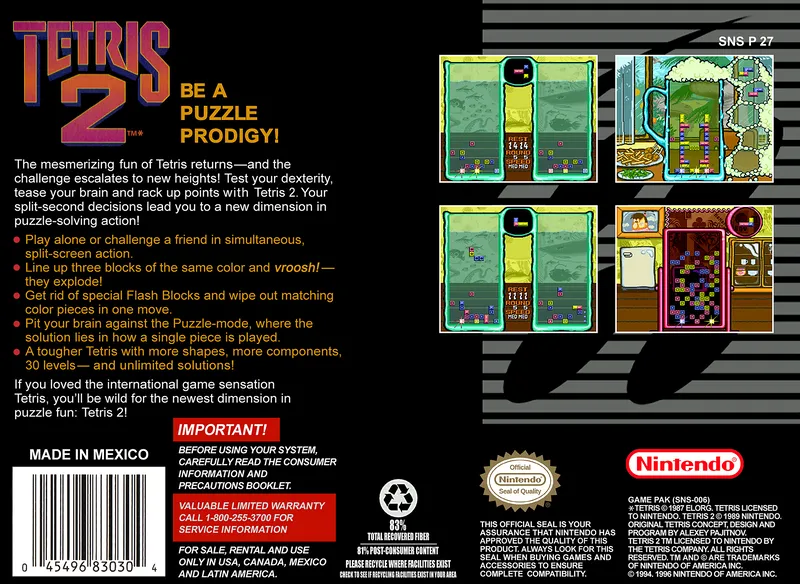 Tetris 2 box back