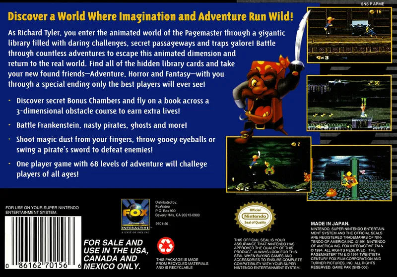 The Pagemaster box back