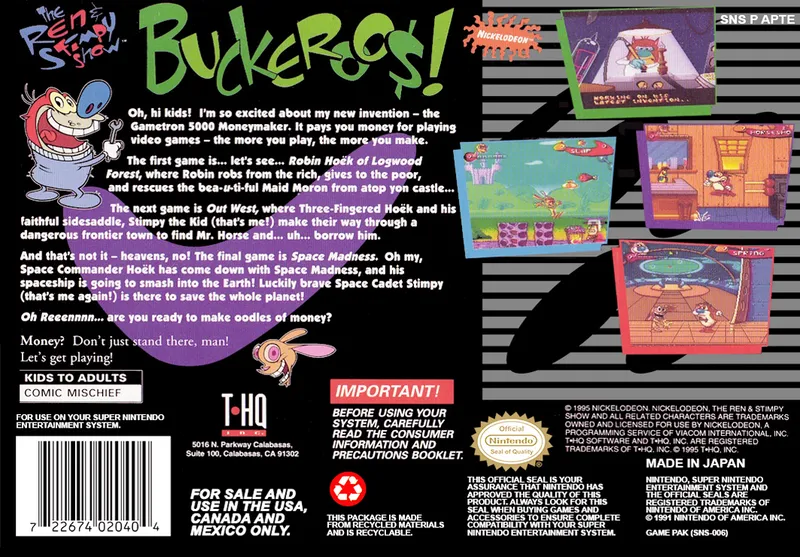 The Ren & Stimpy Show: Buckeroo$! box back