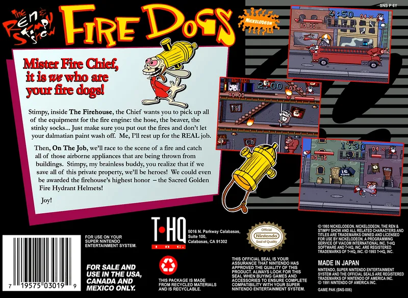 The Ren & Stimpy Show: Fire Dogs box back