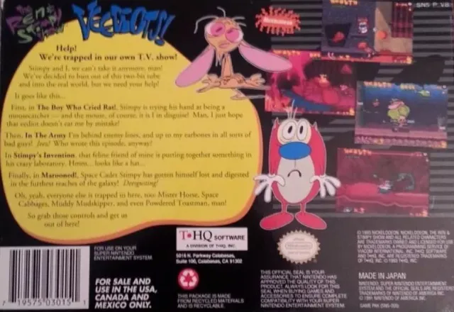 The Ren & Stimpy Show: Veediots! box back