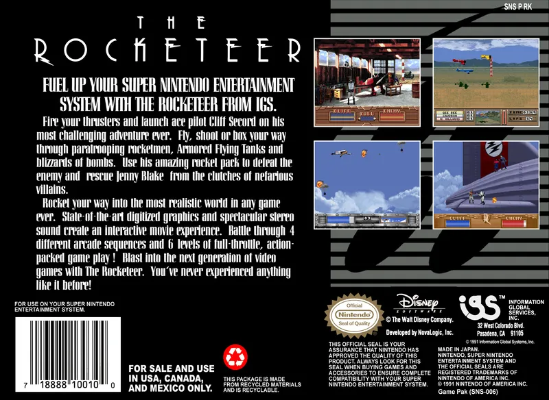The Rocketeer box back