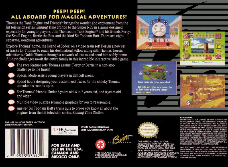 Thomas the Tank Engine & Friends box back