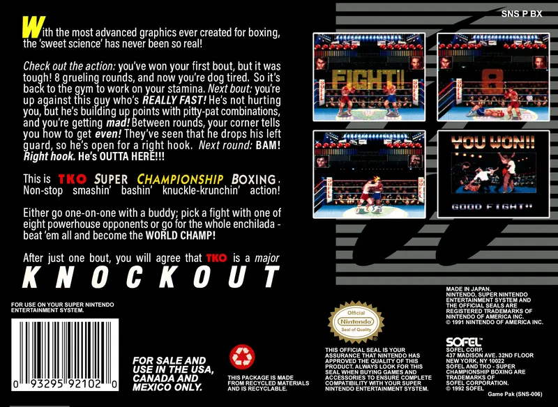 TKO Super Championship Boxing box back