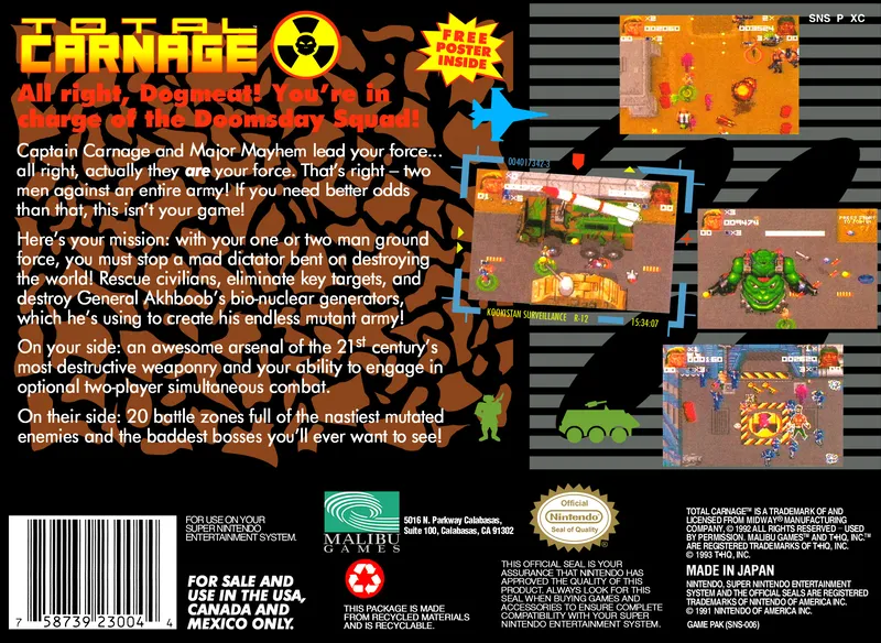 Total Carnage box back