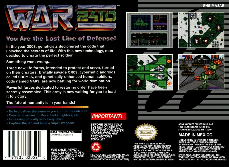 War 2410 box back