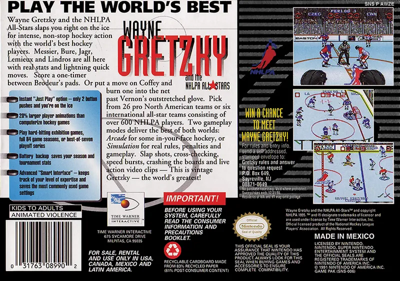 Wayne Gretzky and the NHLPA All-Stars box back