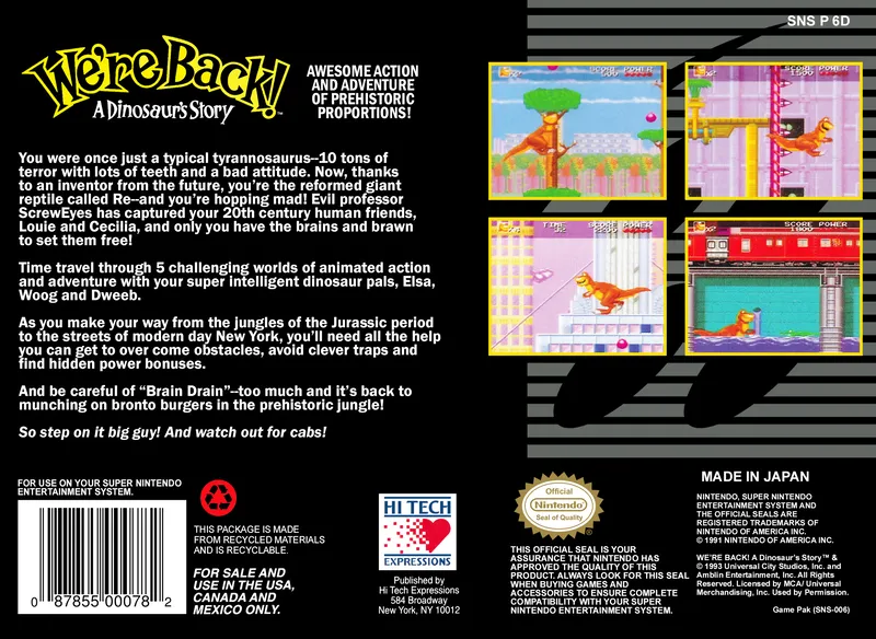 We're Back!: A Dinosaur's Story box back