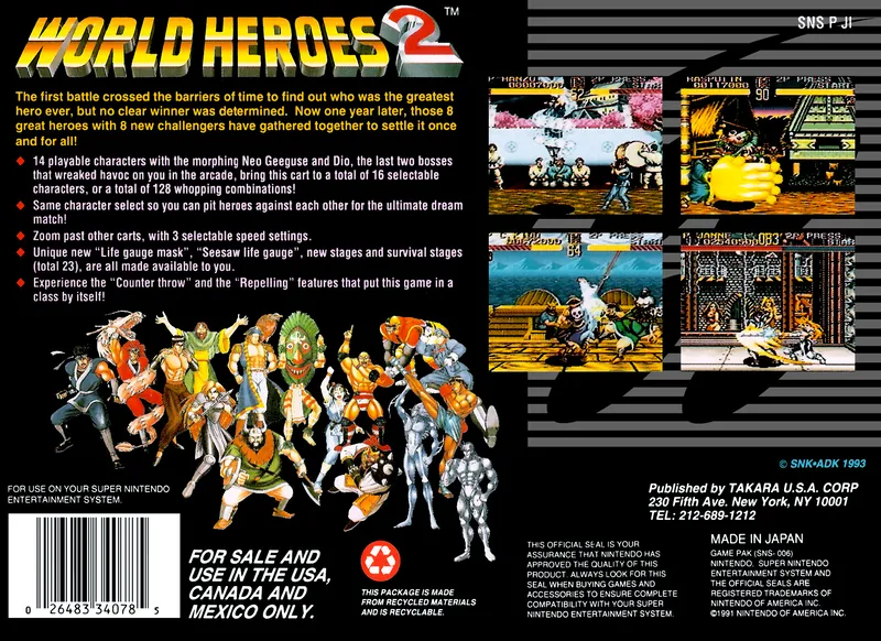 World Heroes 2 box back