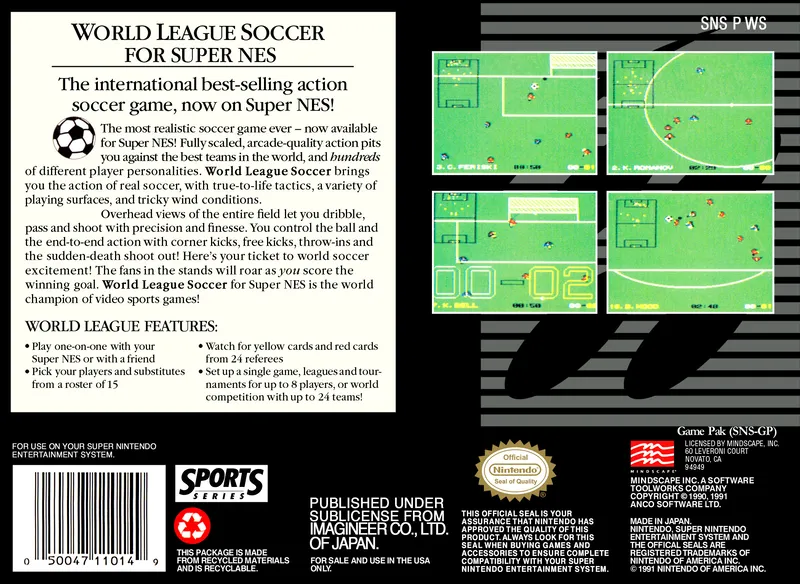 World League Soccer box back