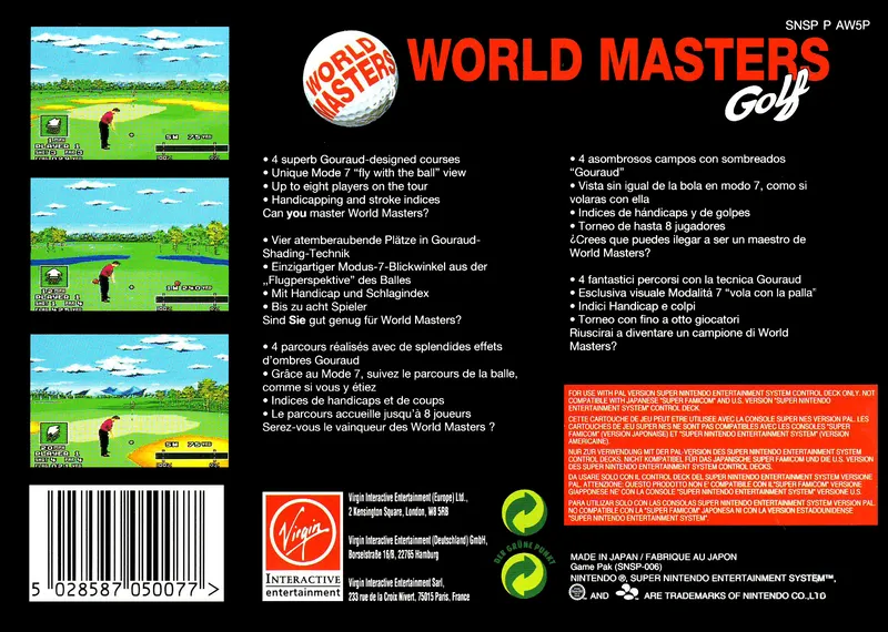 World Masters Golf box back