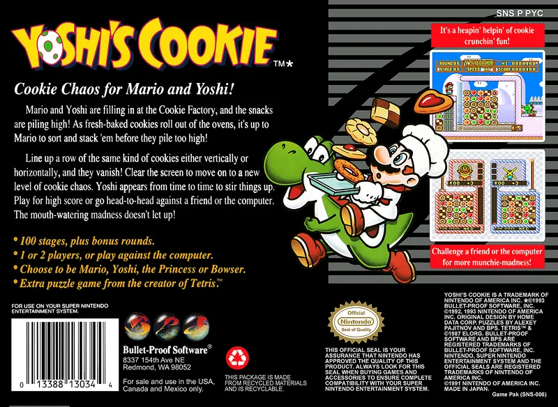 Yoshi's Cookie box back