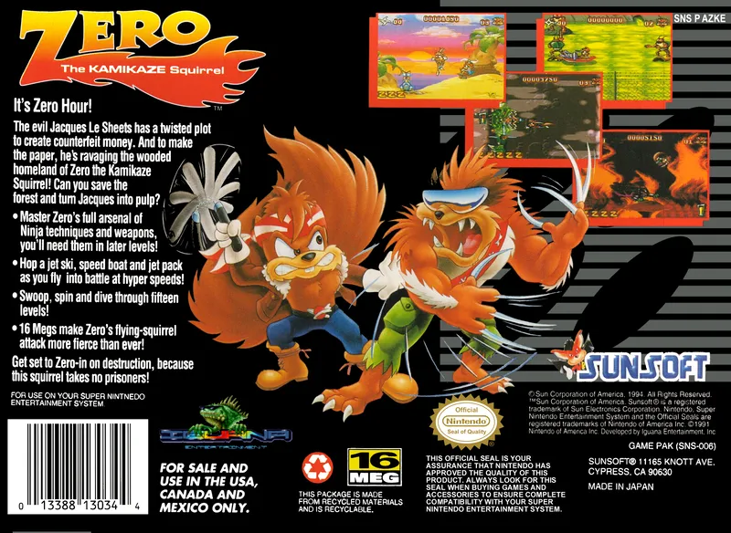 Zero the Kamikaze Squirrel box back