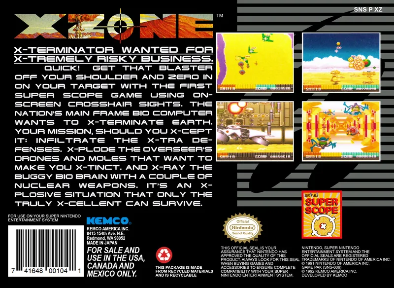X Zone box back