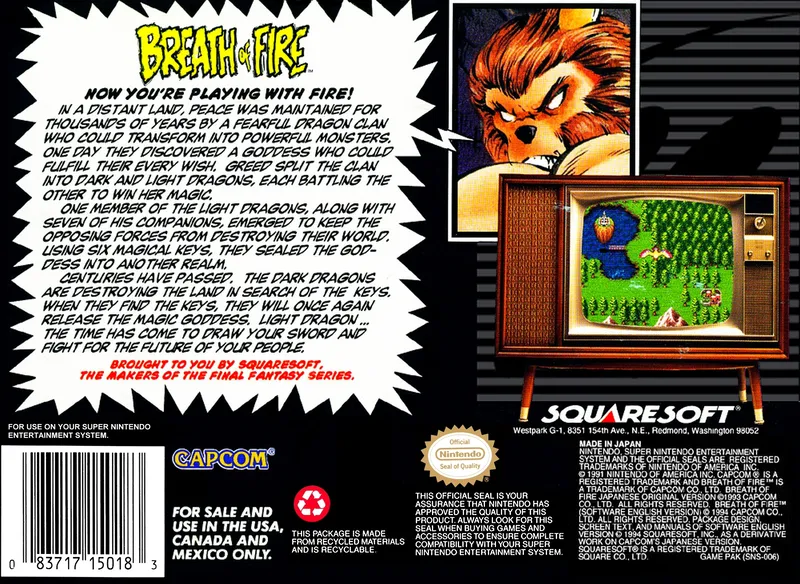 Breath of Fire box back