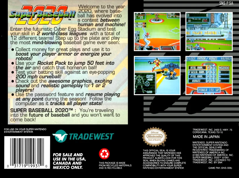 Super Baseball 2020 box back
