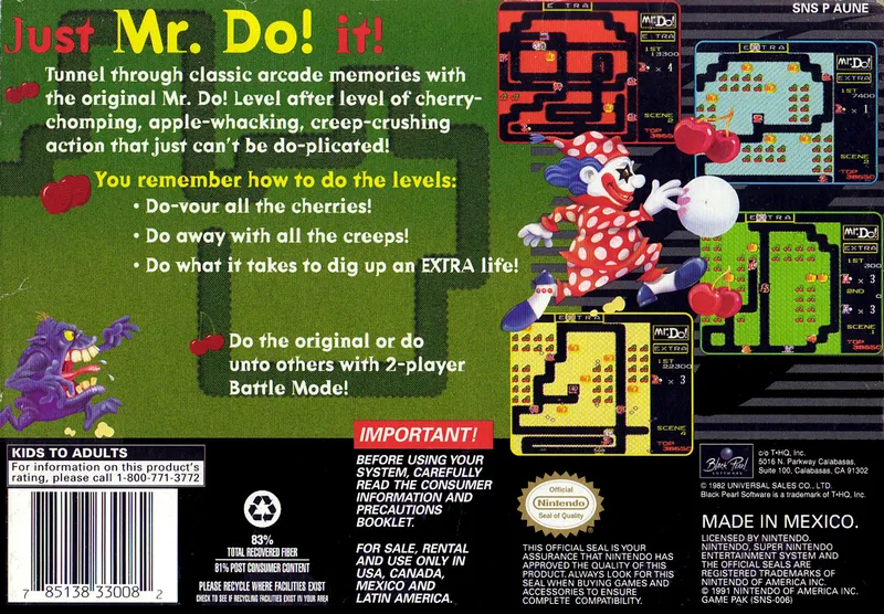Mr. Do! box back