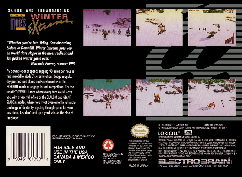 Tommy Moe's Winter Extreme: Skiing & Snowboarding box back