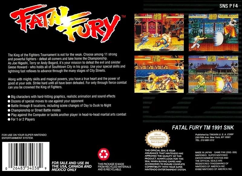 Fatal Fury box back