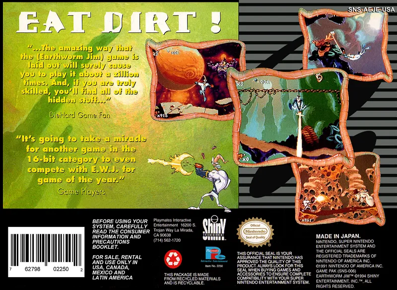 Earthworm Jim box back