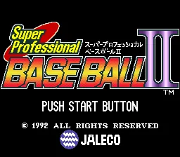 Super Professional Baseball II title screen