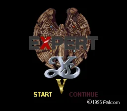 Ys V - Expert title screen