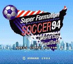 Super Formation Soccer 94 - World Cup Final Data title screen