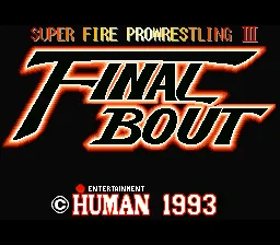 Super Fire Pro Wrestling III - Final Bout title screen