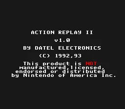 Pro Action Replay MK2 (Europe) (v1.1) (Unl) [b] title screen