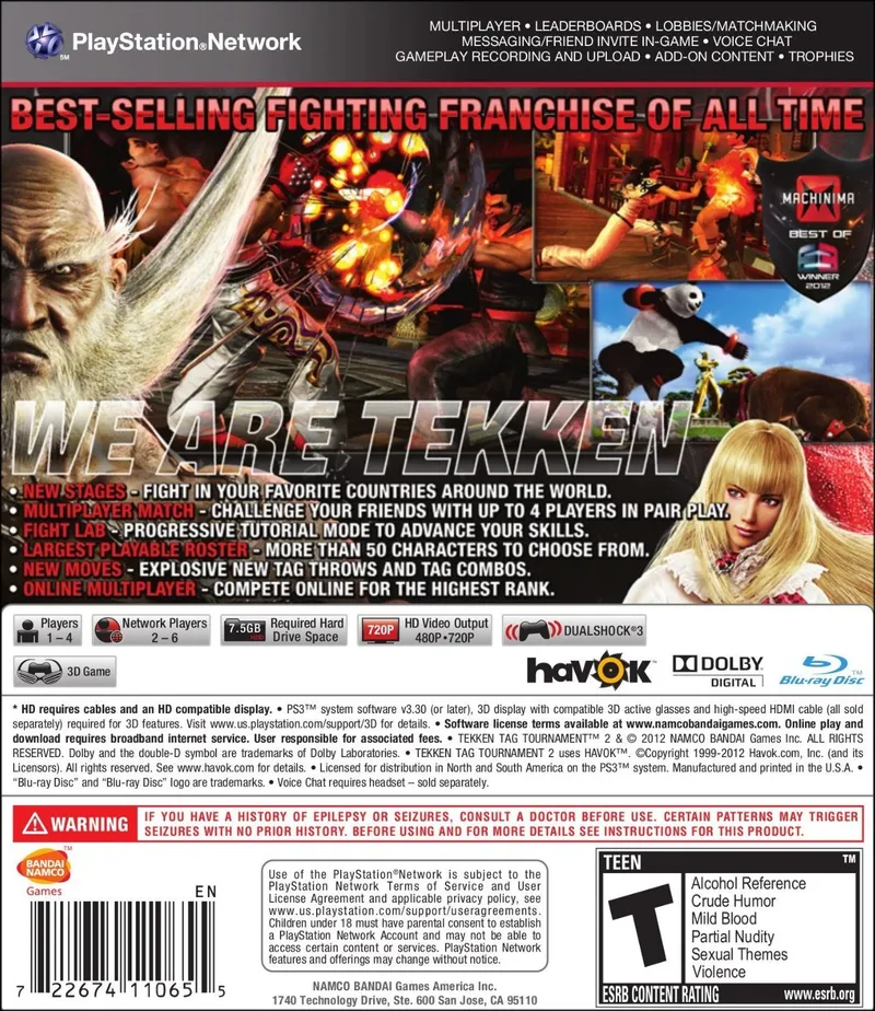 Tekken Tag Tournament 2 box back