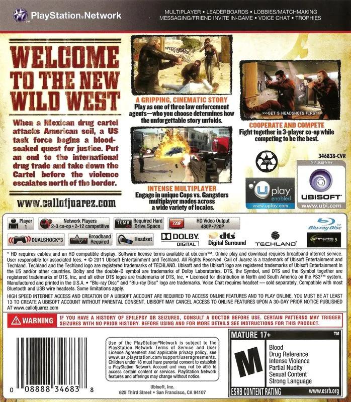 Call of Juarez: The Cartel box back