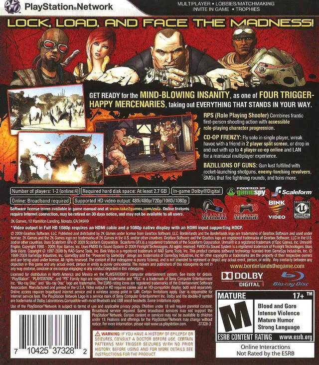 Borderlands box back