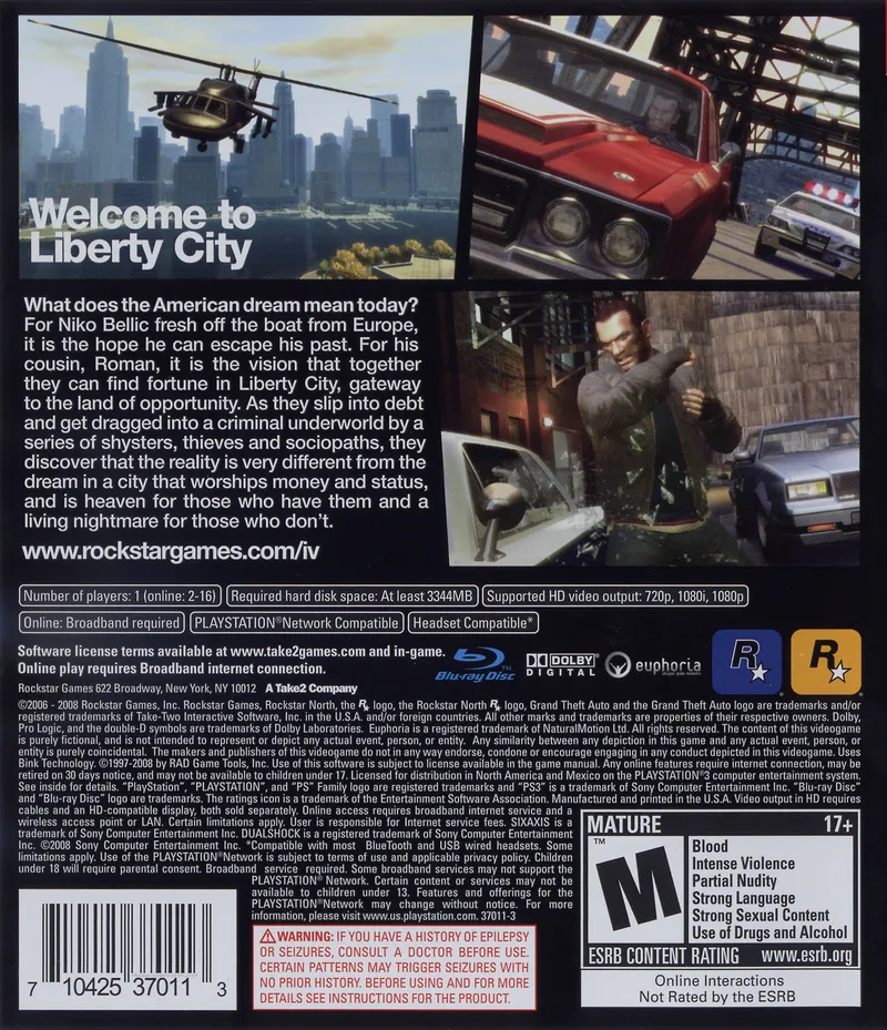 Grand Theft Auto IV: The Complete Edition box back