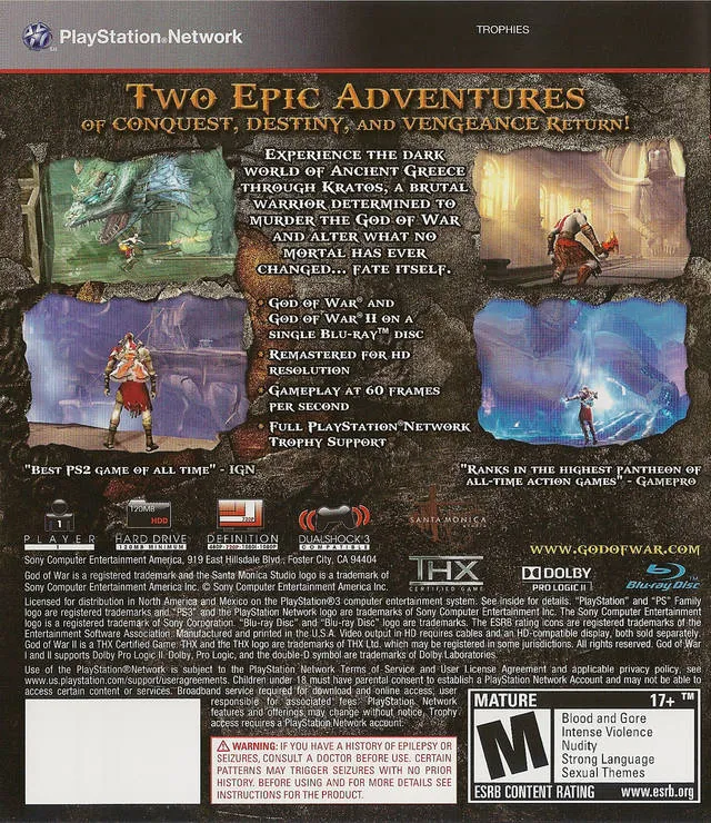God of War Collection box back