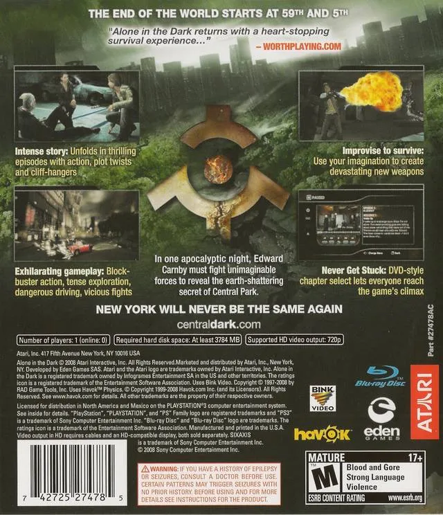Alone in the Dark: Inferno box back