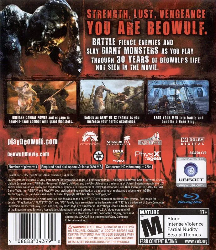 Beowulf: The Game box back
