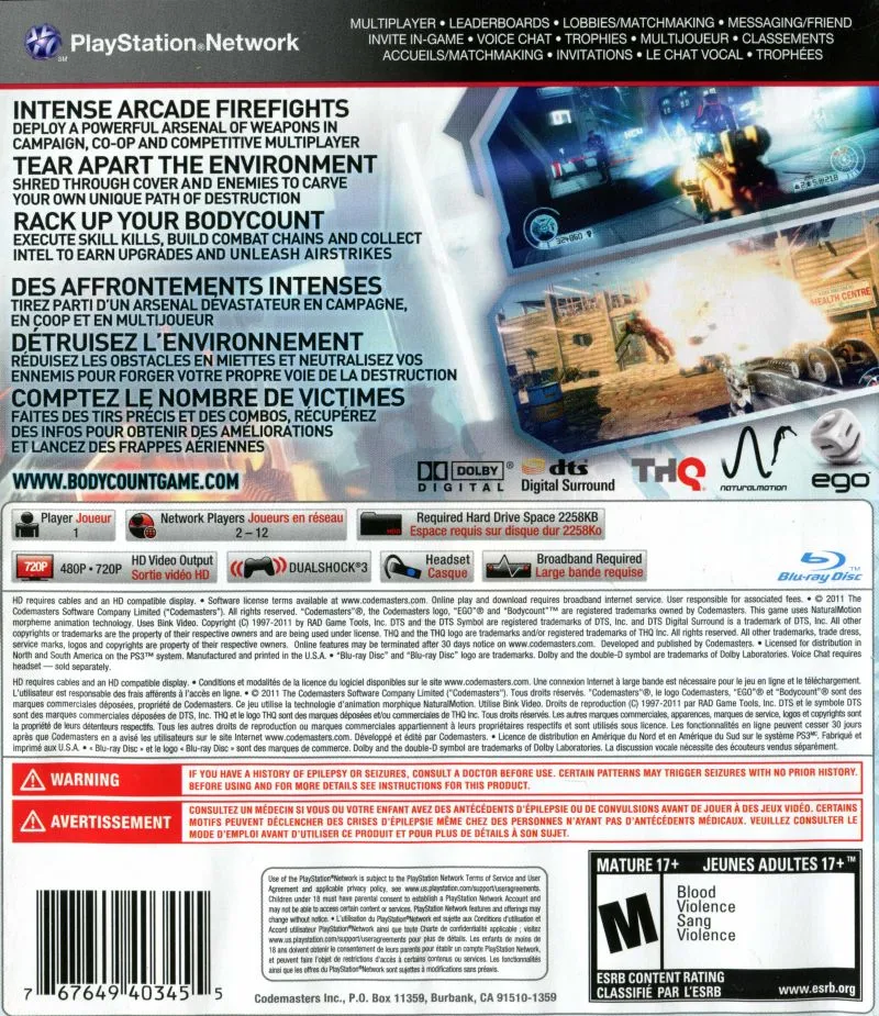 Bodycount box back