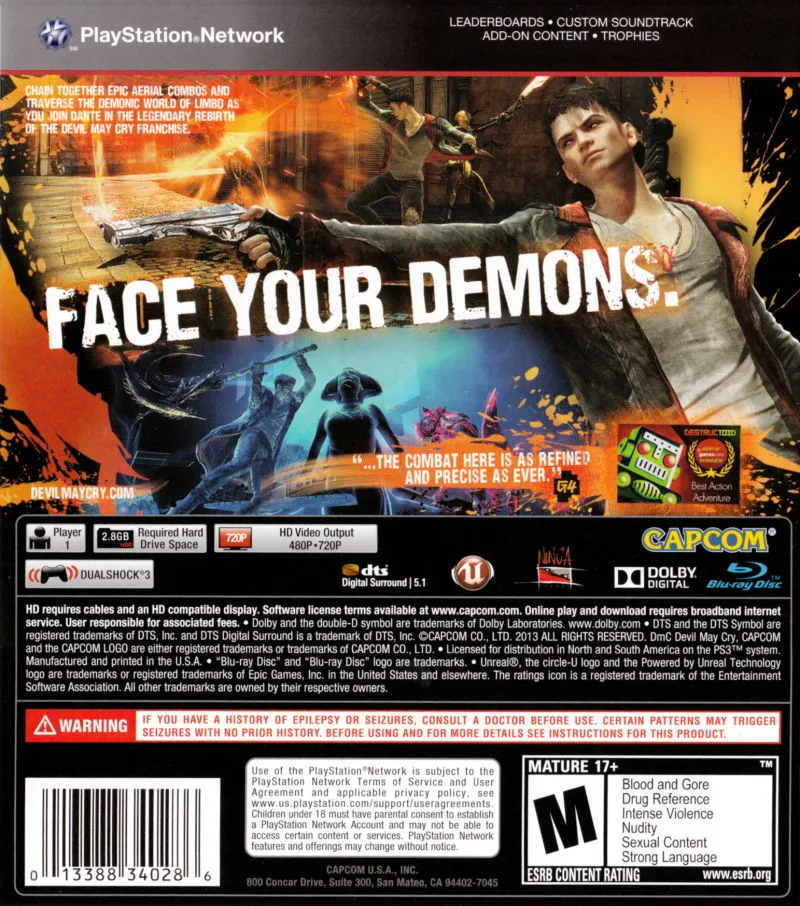 DmC: Devil May Cry box back