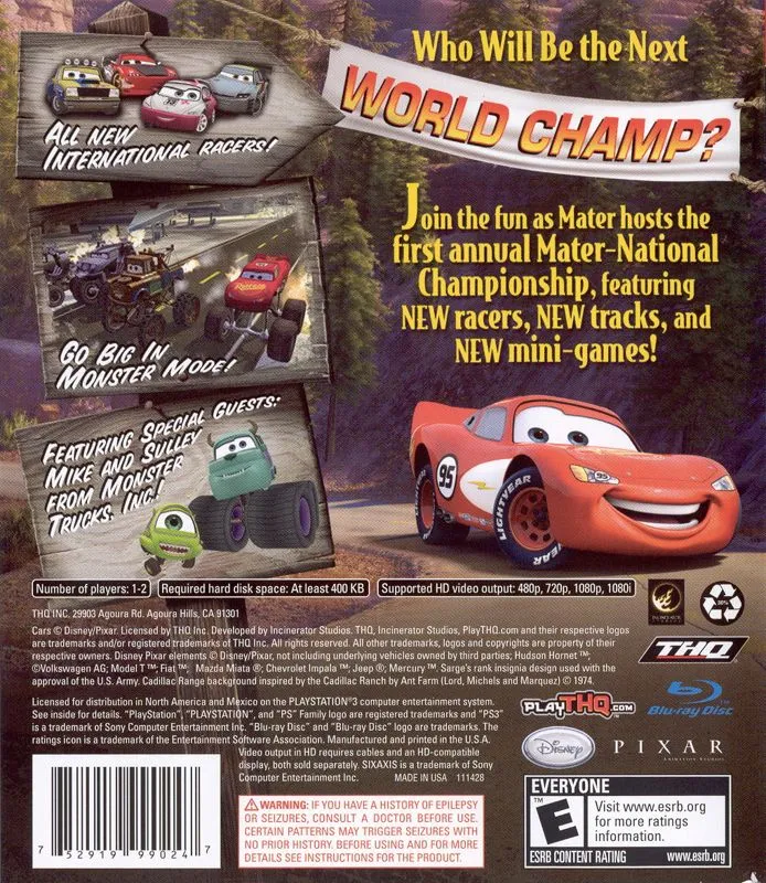 Cars: Mater-National Championship box back