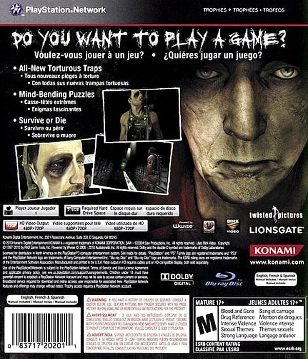 Saw II: Flesh & Blood box back
