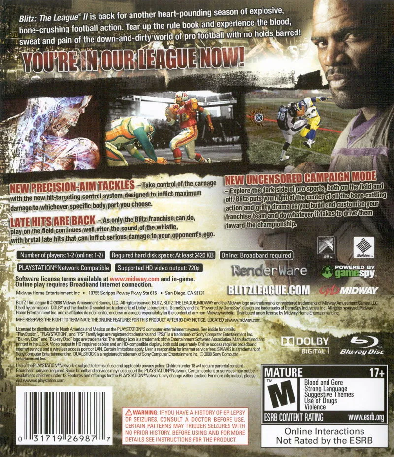 Blitz: The League II box back