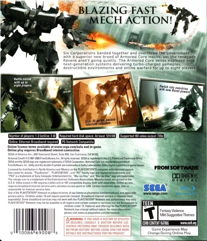 Armored Core 4 box back