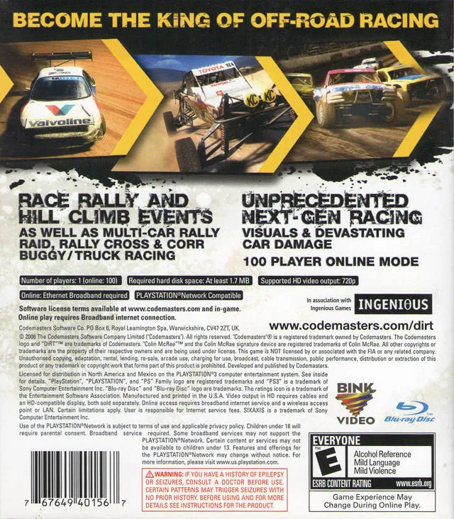 Colin McRae: DiRT box back