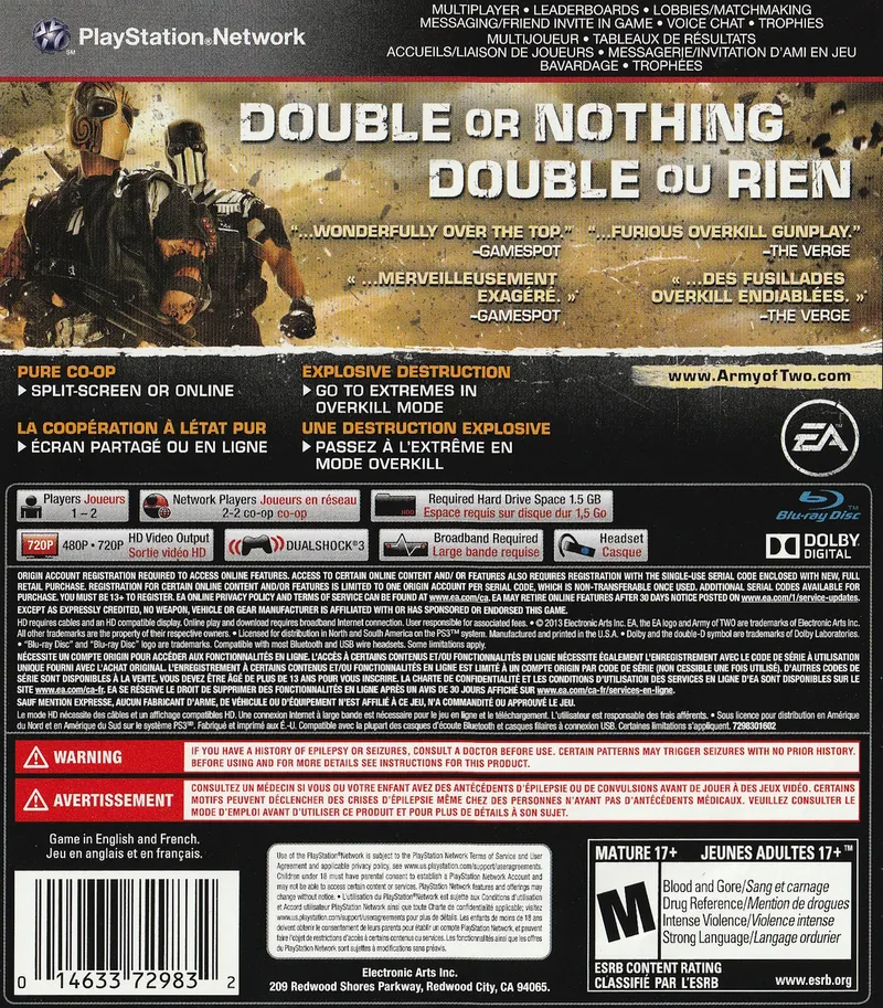 Army of Two: The Devil's Cartel box back
