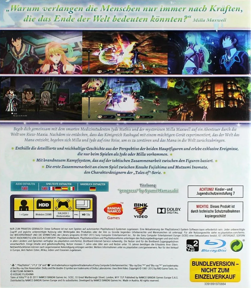 Tales of Xillia box back