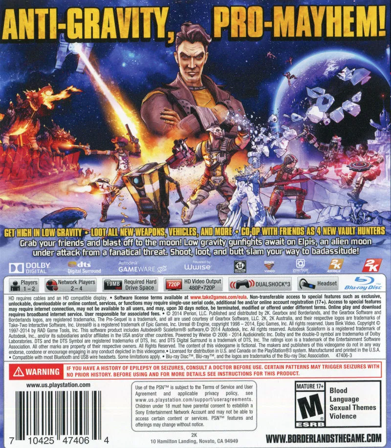 Borderlands: The Pre-Sequel! box back