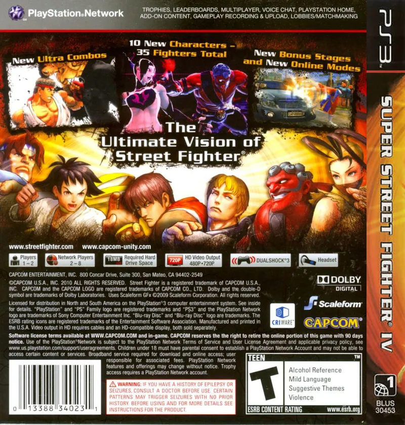 Super Street Fighter IV box back