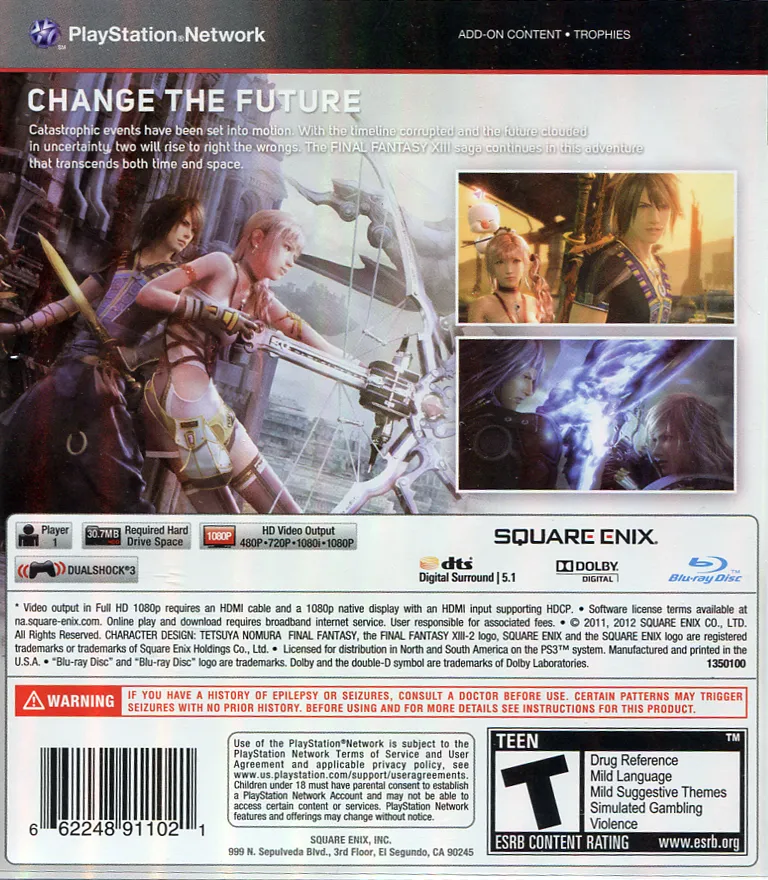 Final Fantasy XIII-2 box back